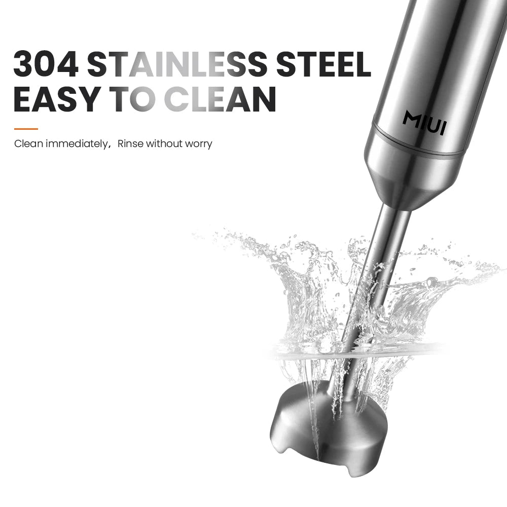 MIUI Handmixer 1000 W Leistungsstarker 4-in-1, Edelstahl-Stabmixer