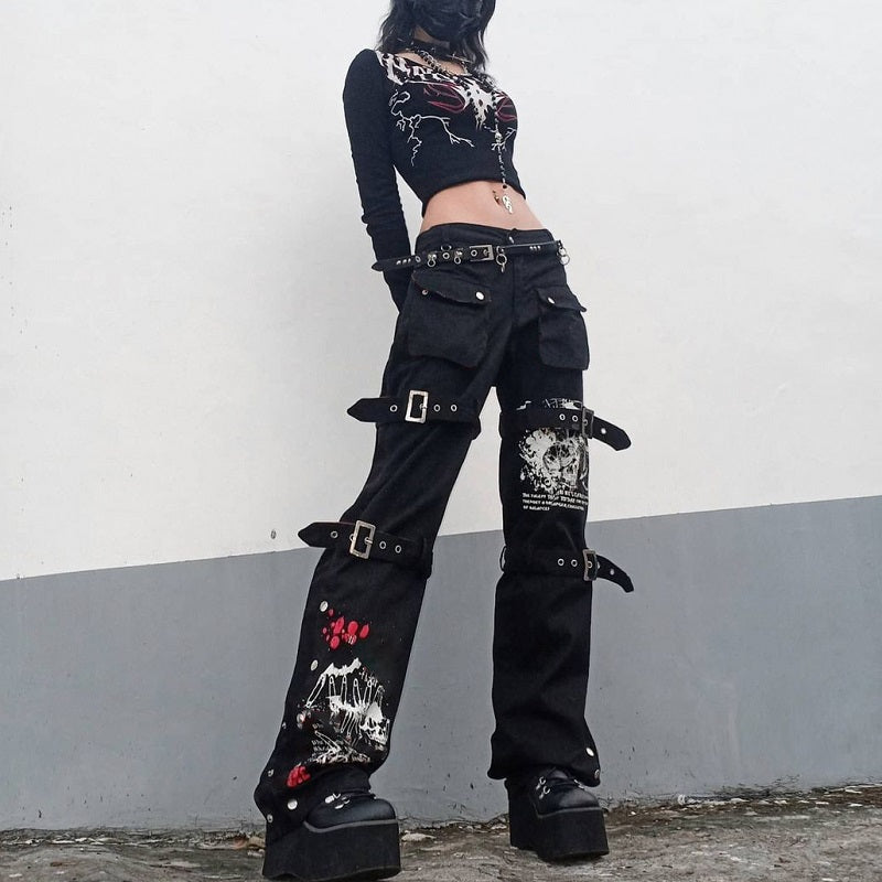 Goocher E-Girl Gothic Cargohose / Hose