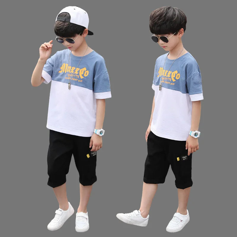 2024 Jungen Outfit Sommer Hose + T-Shirt 4-13 Jahre
