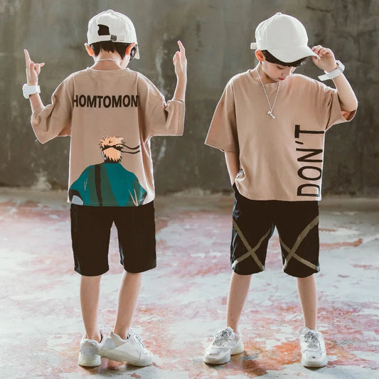 2024 Jungen Outfit Sommer Hose + T-Shirt 4-13 Jahre