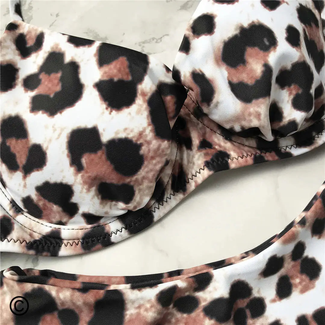 Leopard Bikini Bademode Zweiteiliges-Set