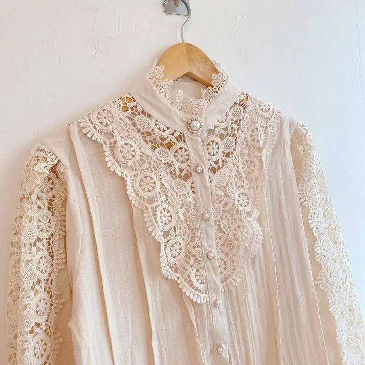 XWOMENDAY Elegante Blumenspitzen Bluse 2024