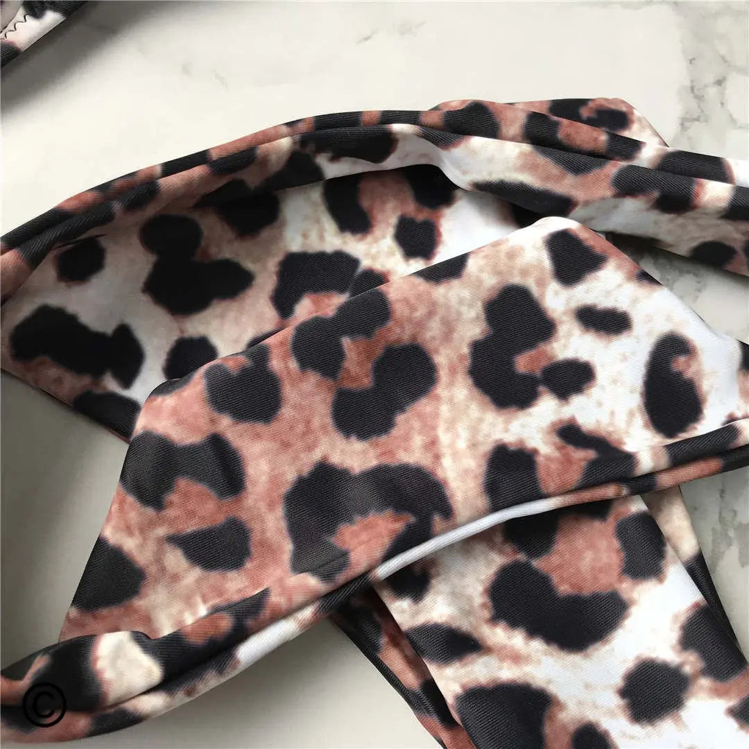 14 Farben S - XL Sexy Leopard Bikini - Set