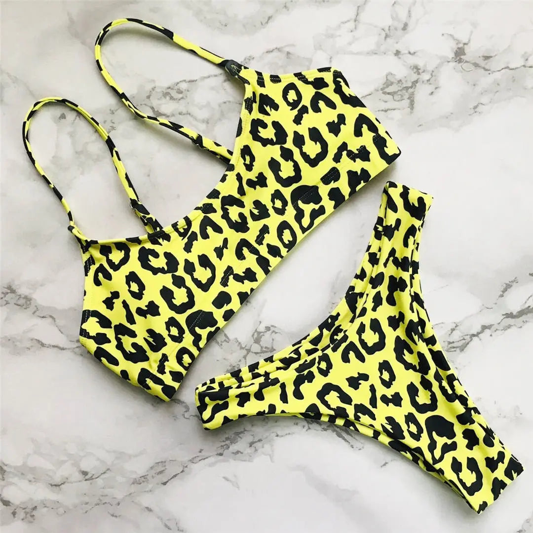 14 Farben S - XL Sexy Leopard Bikini - Set
