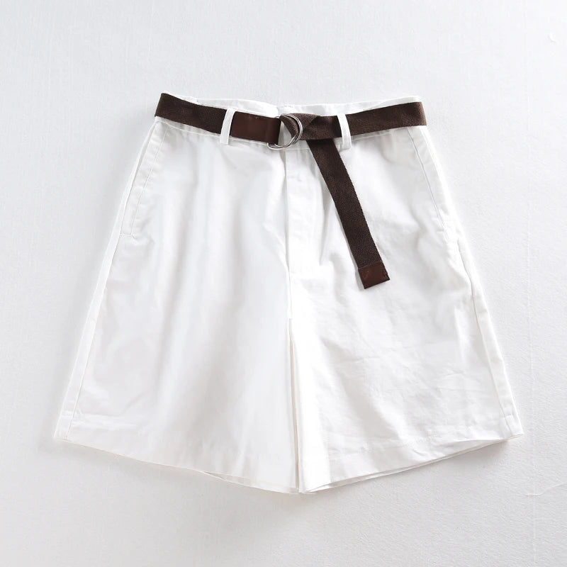 Jielur Shorts mit Gürtel kurze Hose