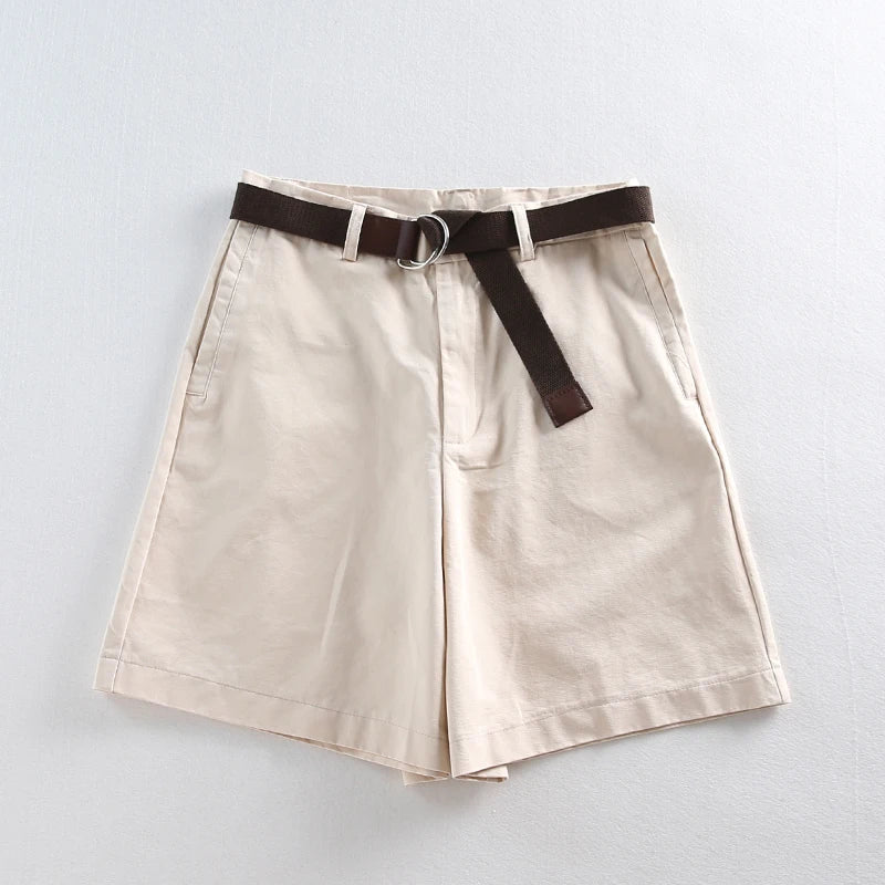 Jielur Shorts mit Gürtel kurze Hose