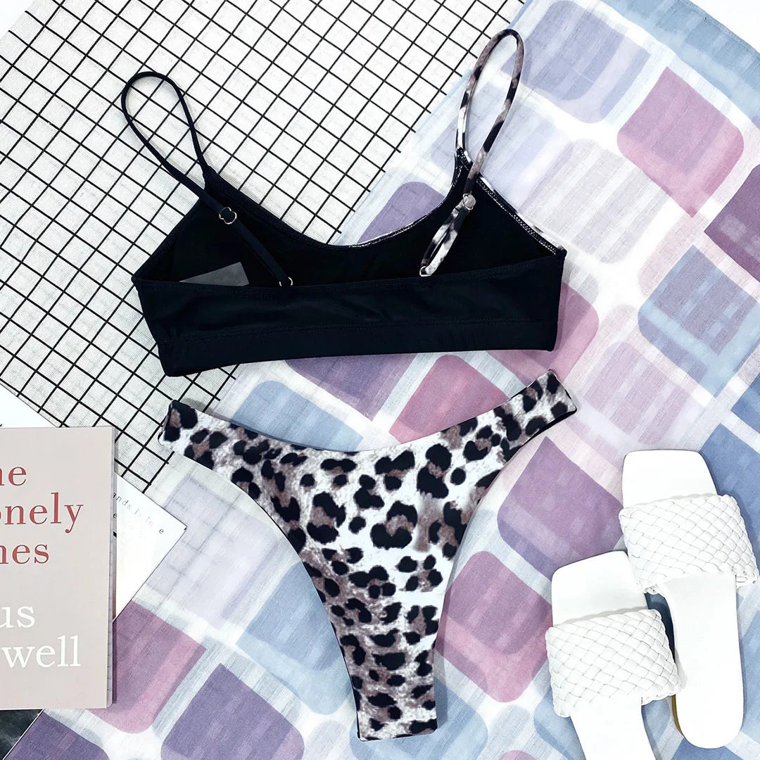 14 Farben S - XL Sexy Leopard Bikini - Set