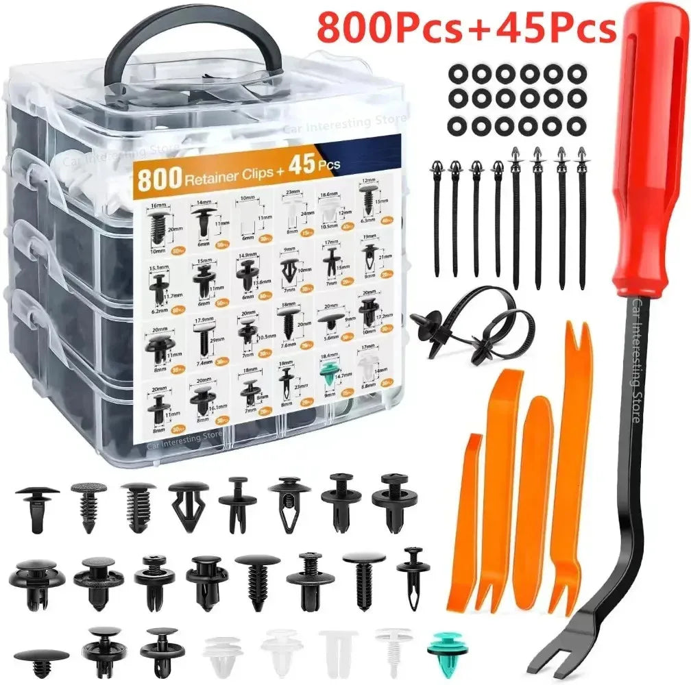 Auto-Befestigungsclip-Set 100-800 teilig mit Werkzeug
