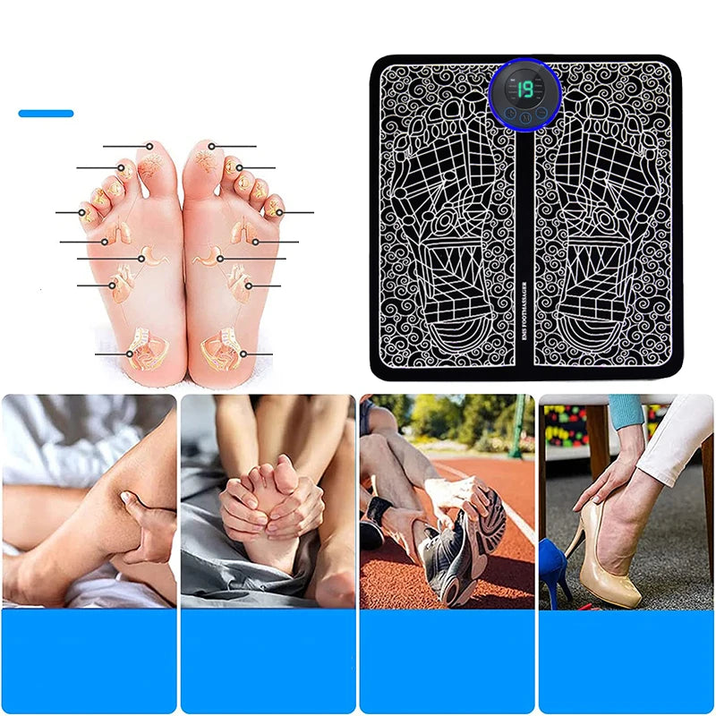 Fußmassage Sohle Massagepad Füße Muskelstimulation 8 Modi 19 Stufen