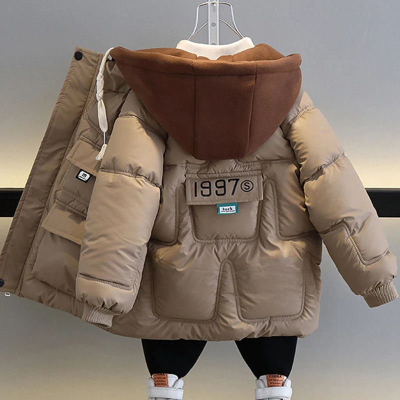 Jungen Winter Jacke mit Kapuze Modell 2024 Größe 100-170