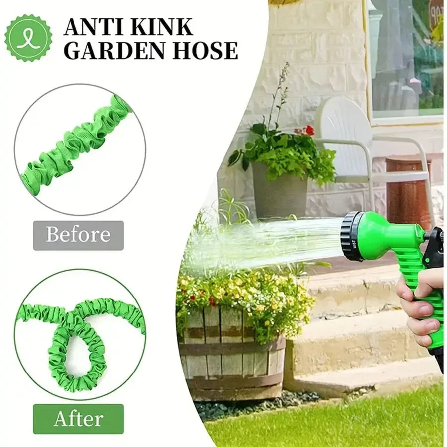 Magischer Gartenschlauch, 7 Wassersprühfunktionen, Wasserpistole bis 60 Meter