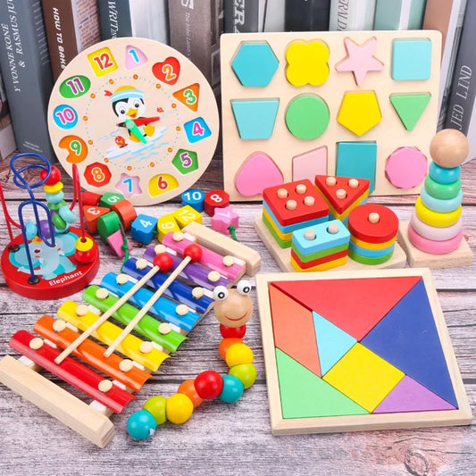 Baby Lernspielzeug Montessori Holz 3D Spielzeug