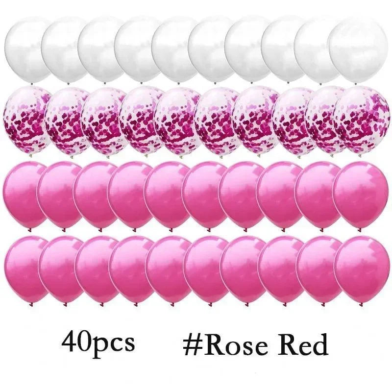 40 Teile / Set 12inch Mix Blau Rose Gold Konfetti Latex Ballon