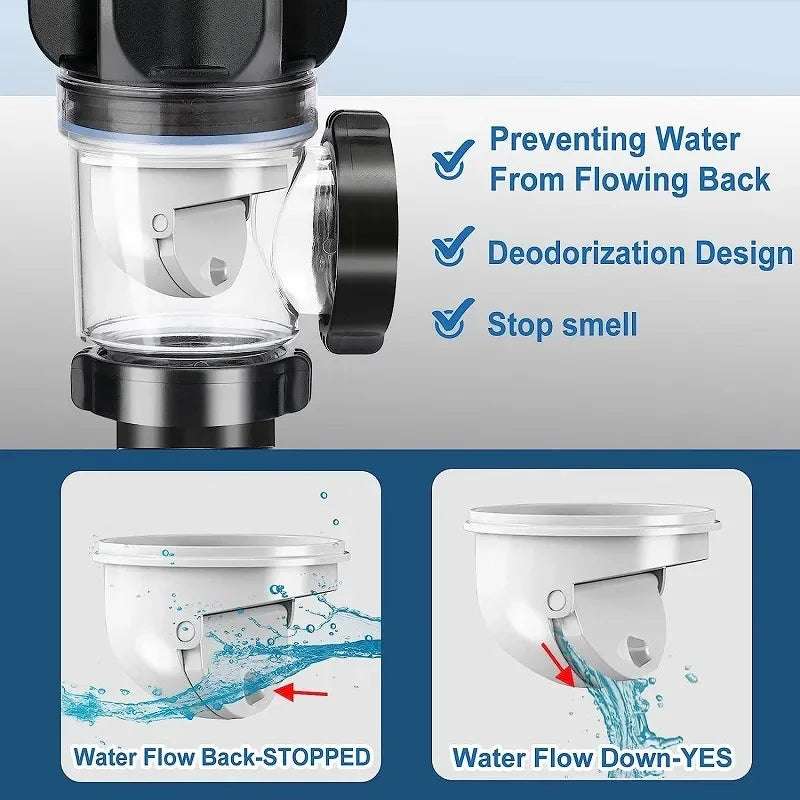 Flip-Top-Abfluss für Küchenspüle, einziehbarer, desodorierender Filter, flexibles Fallrohr