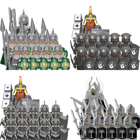 Brickpanda Mittelalterliche Elfen, Soldaten, Wächter, Bausteine Set MOC,