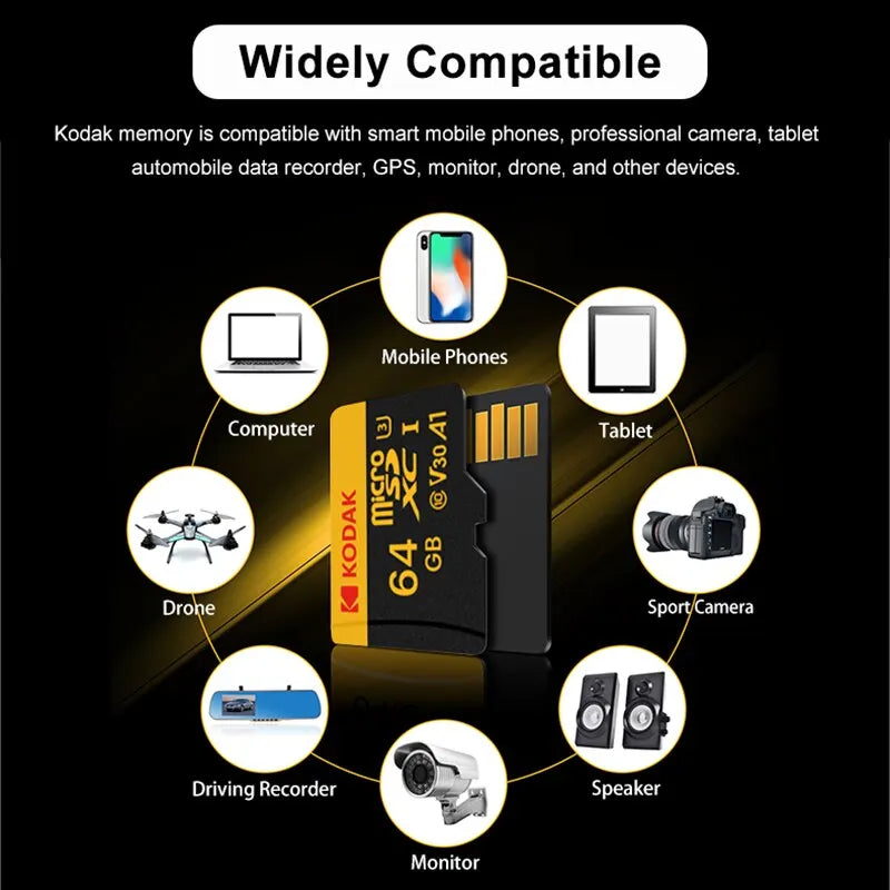 KODAK Micro SD Memory Card 512GB 256GB UP TO 90MB/s