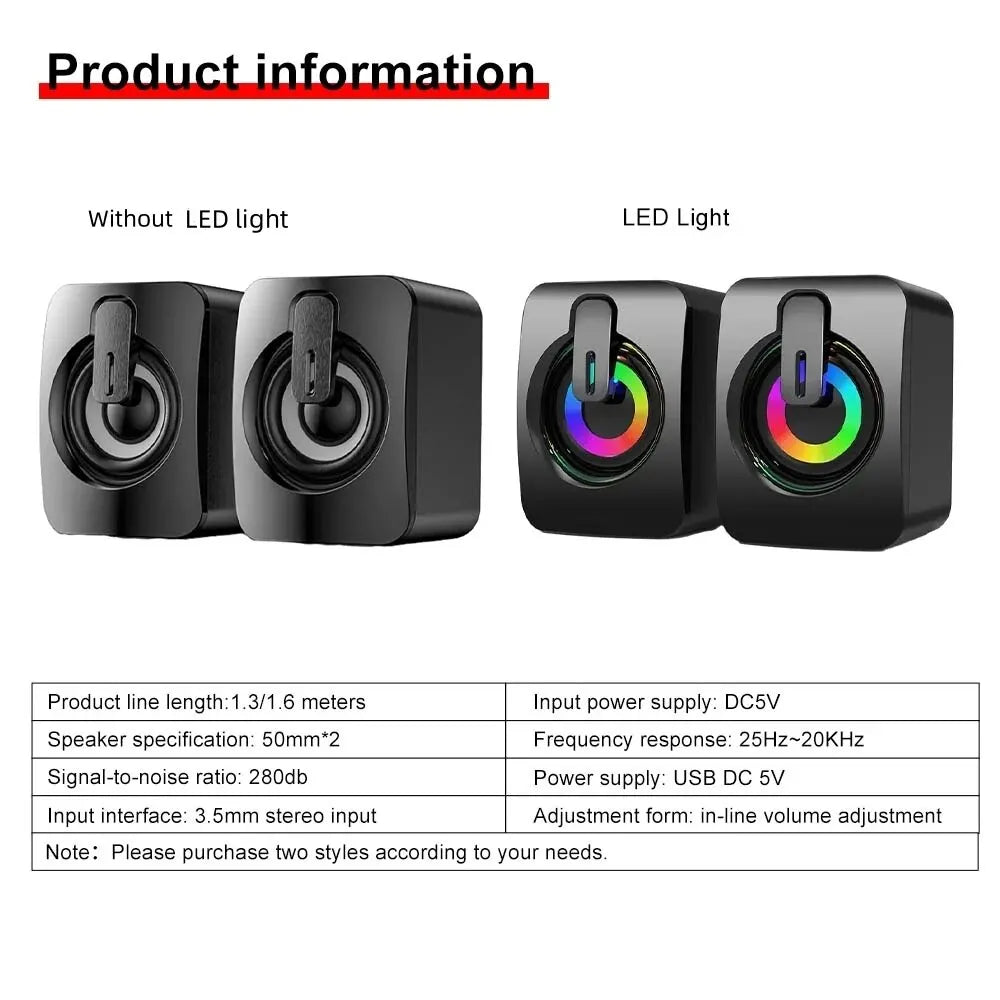 Computer-Lautsprecher PC-Soundbox HIFI-Stereo-Mikrofon USB verkabelt LED
