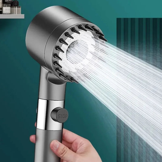 Hochdruckfilter-Duschkopf 3-stufig einstellbarer Strahl mit Massagebürste Regenarmatur