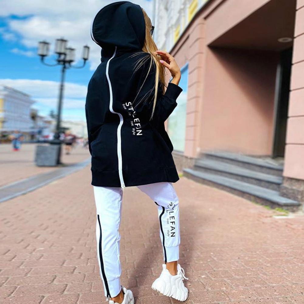 Sanwood Damen Jogging Anzug Hoodie mit Hose Hip Hop Style