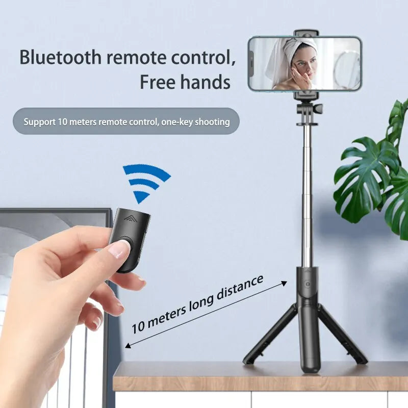 Bluetooth Wireless Selfie Stick Mini Stativ Ausziehbar mit Fernauslöser