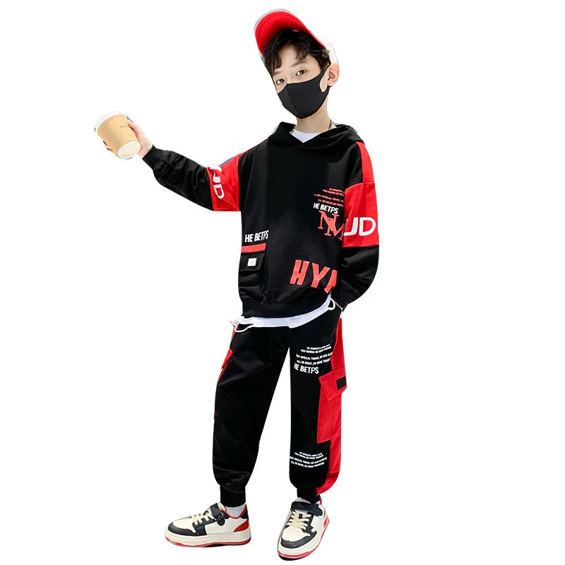 Neue Frühling Herbst Jungen Trainingsanzug Sweatshirt + Hose 120-170