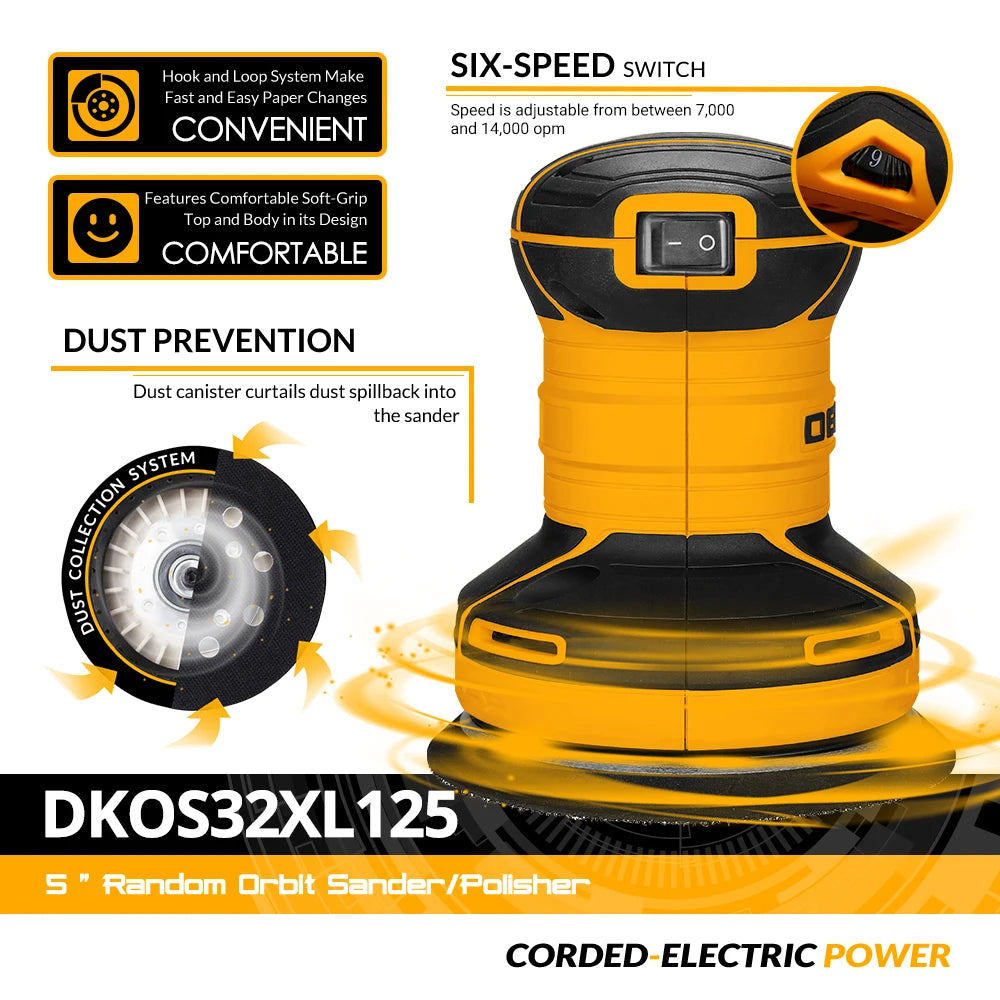 Deko dkos32xl125 320w Geschwindigkeit 14000pm Schwingschleifer