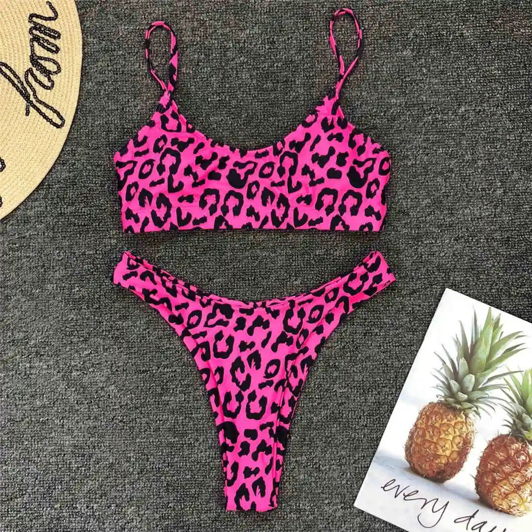 14 Farben S - XL Sexy Leopard Bikini - Set