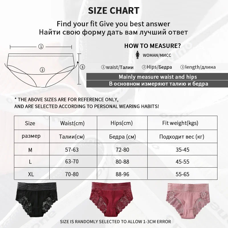 Damen Panties Slips Unterhosen Unterwäsche Spitze 3 Teilig
