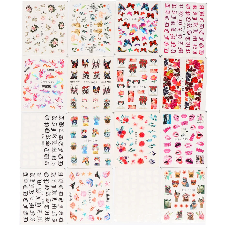 100 Stück Nagelaufkleber Abziehbilder Sets