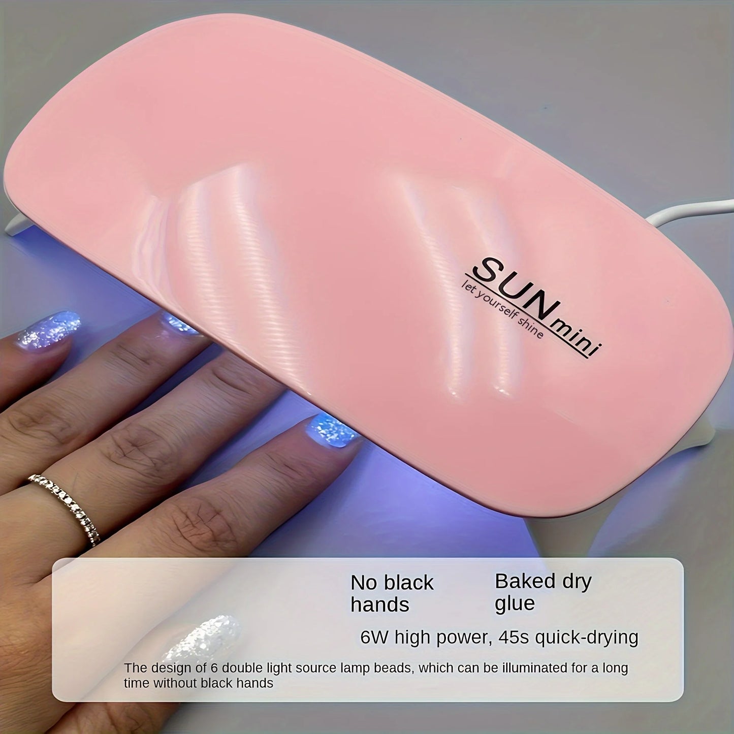 Mini Nagellack Kleber Trocknen Lampe USB Schnittstelle Klapp Maus