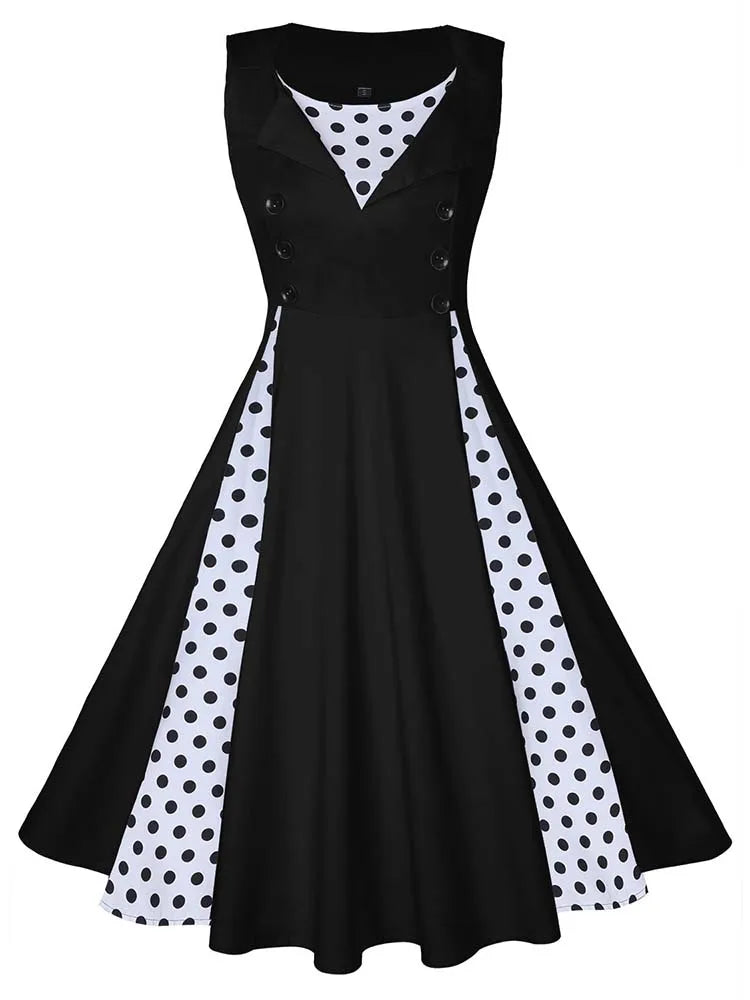 Damen Retro Vintage Kleid 50er 60er Rockabilly