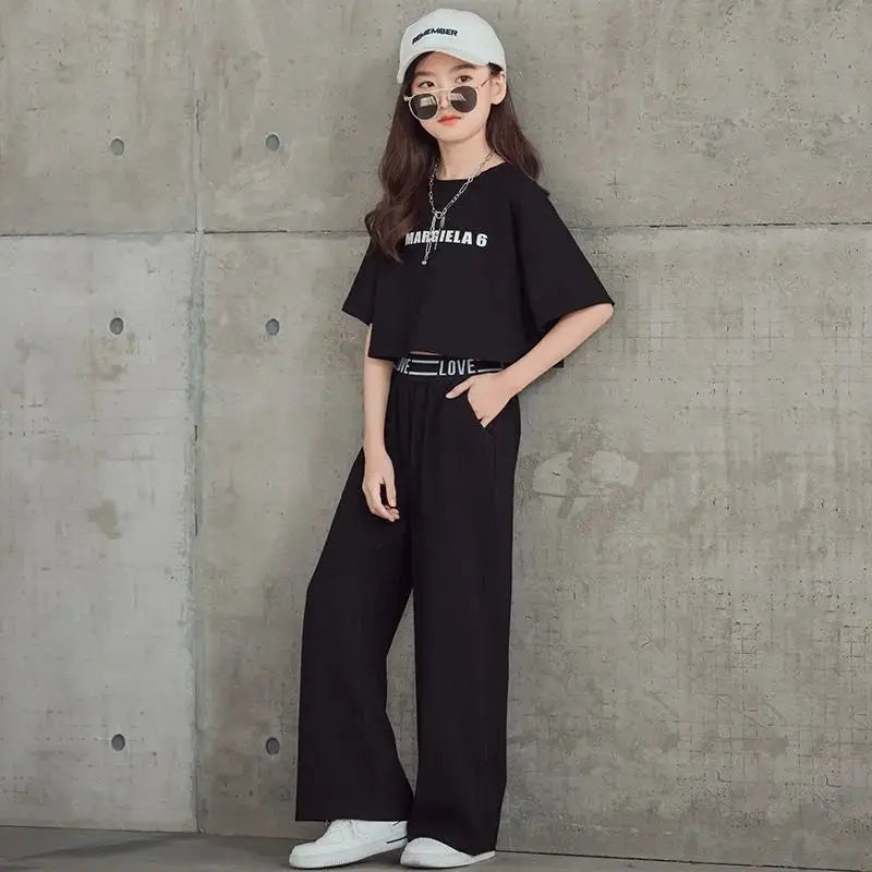 2024 Mädchen Outfit T-Shirt + Hose Größe 5 - 12 Jahre
