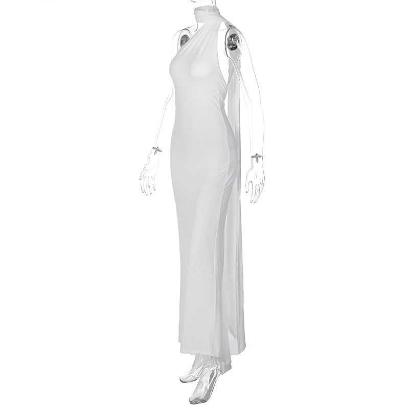 Hugcitar One Shoulder elegantes rückenfreies Kleid