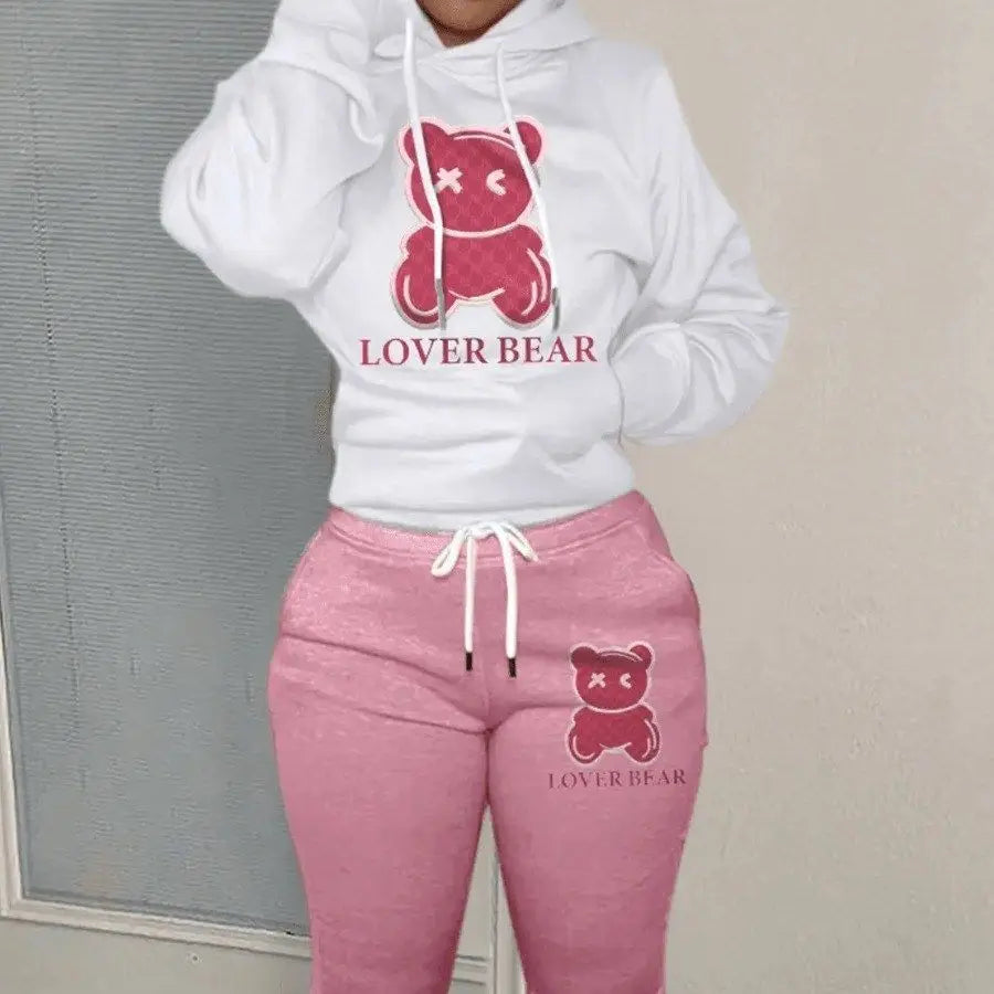 Locker sitzendes modisches Kapuzenpullover-Set für Damen