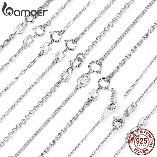BAMOER Klassische Grundlegende Kette 100% 925 Sterling Silber