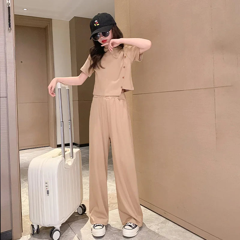 2024 New Sommer Outfit Mädchen Top+Hose 5-14 Jahre