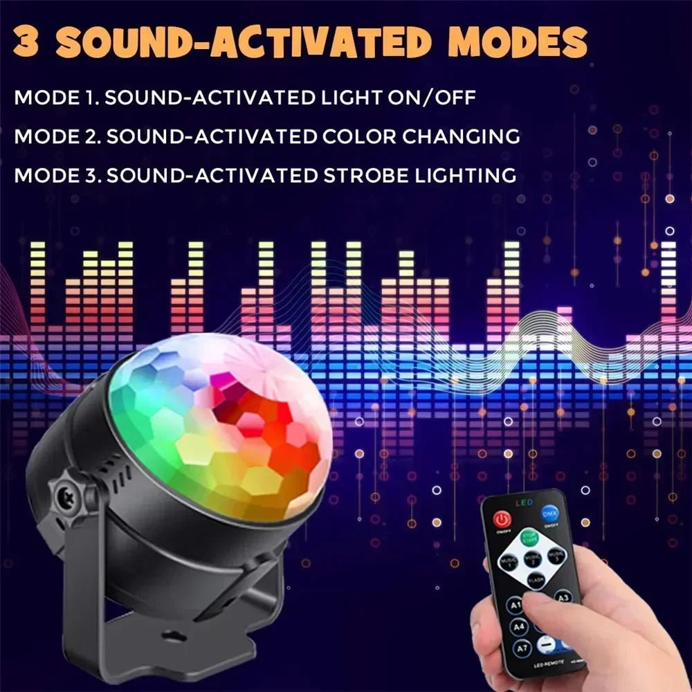 LED Bühnen Disco Licht Rotierenden DJ Ball Strobe Remote Sound Control Magie
