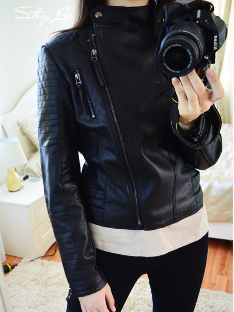 Fitaylor Spring PU Leder Jacke