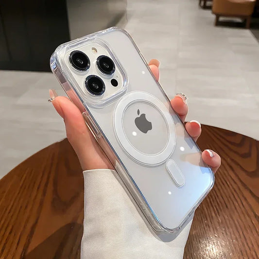 Für Magesafe Magnetic Transparent Hülle für iPhone 11 12 13 14 15 Pro Max