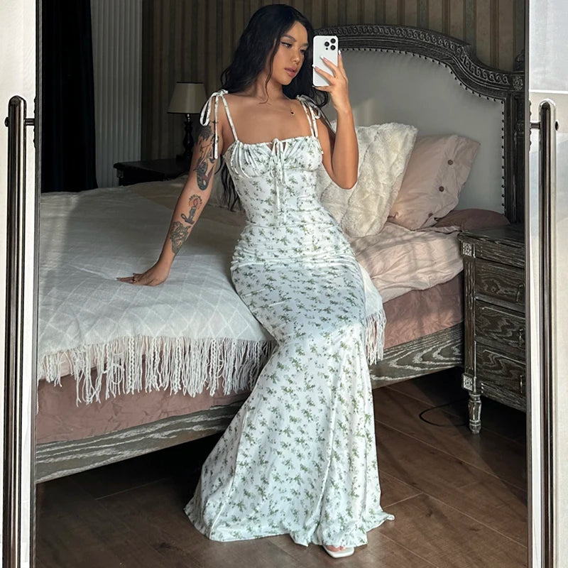 Hugcitar Blumendruck Kleid lang 2022