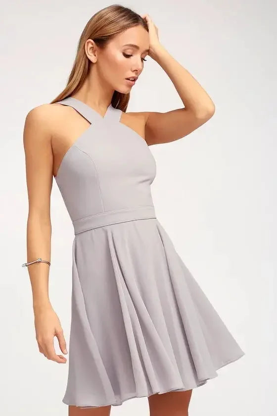 Ärmelloses Rückenfreies Sexy Club Mini Kleid 2024