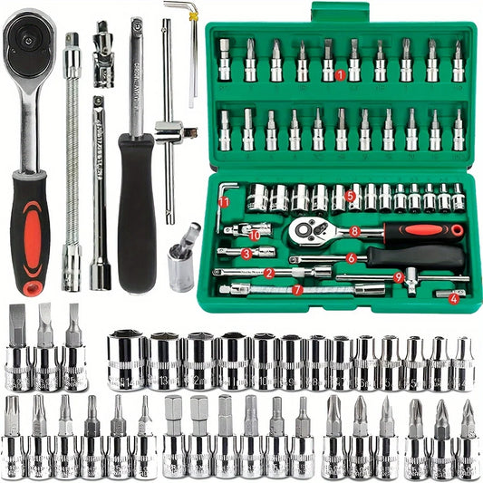 46-teiliges 1/4 Zoll Ratschenschlüssel-Set