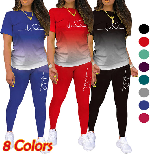 Summer Fashion Set Gymnastik Sport Bekleidung