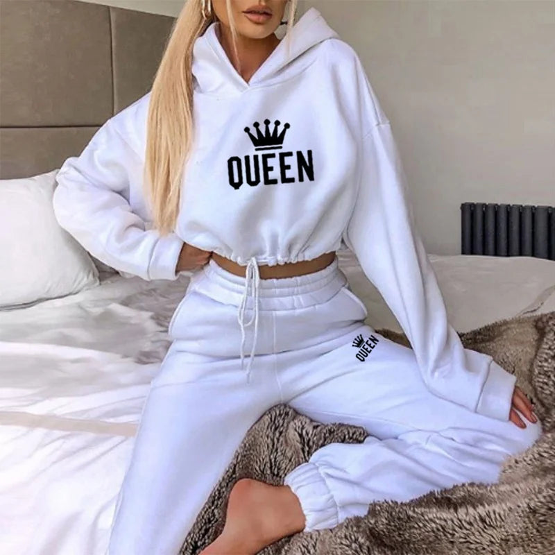 Damen Trainingsanzug mit Kapuze, 2-teilig, Sweatshirt & Hoodie