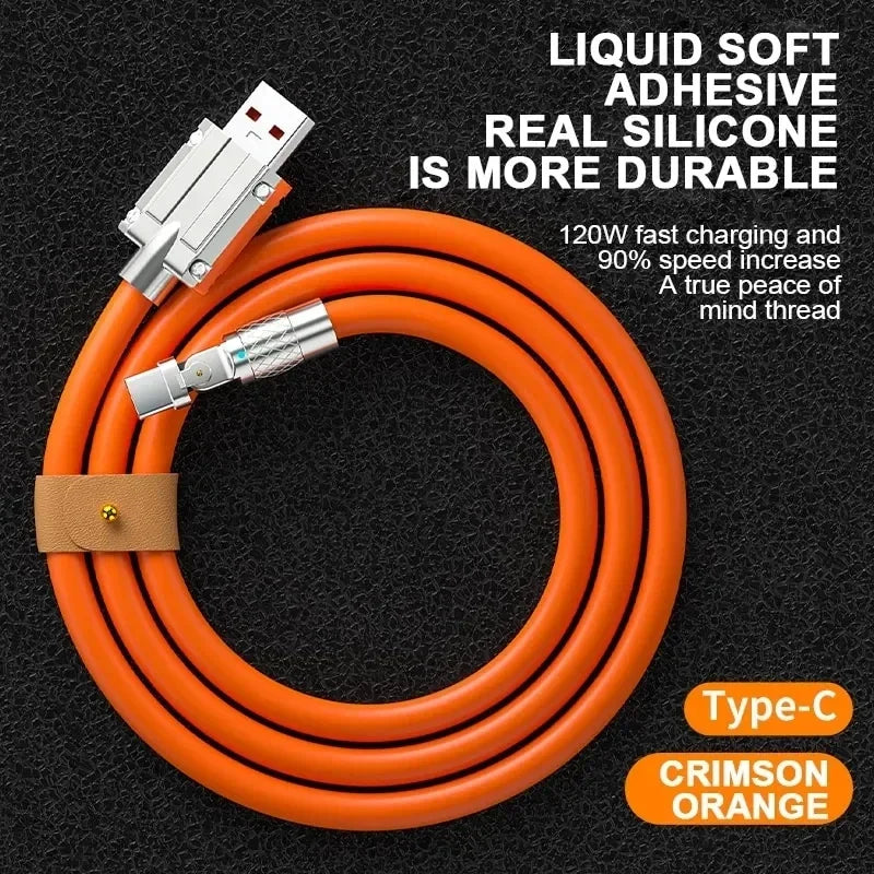 120w Schnell-Ladekabel Usb Type C Data Cable 180 grad