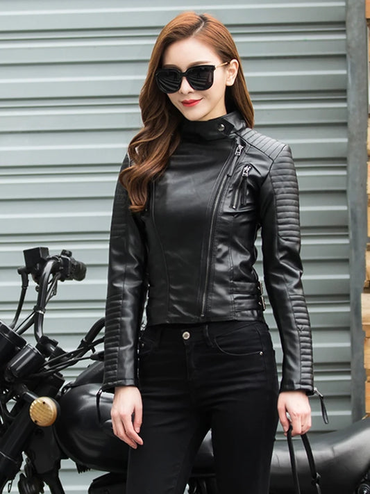 Fitaylor Spring PU Leder Jacke