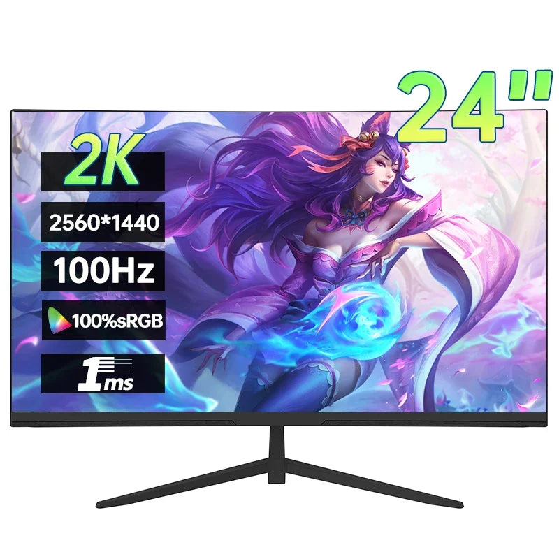 24 Inch 2K 100Hz Desktop Curved Monitor 2560*1440 HDR