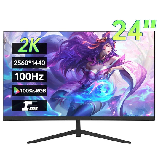 24 Inch 2K 100Hz Desktop Curved Monitor 2560*1440 HDR