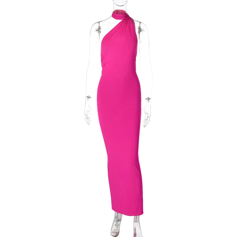 Hugcitar One Shoulder elegantes rückenfreies Kleid