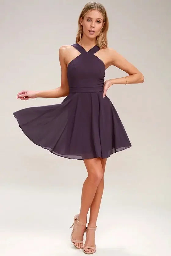 Ärmelloses Rückenfreies Sexy Club Mini Kleid 2024